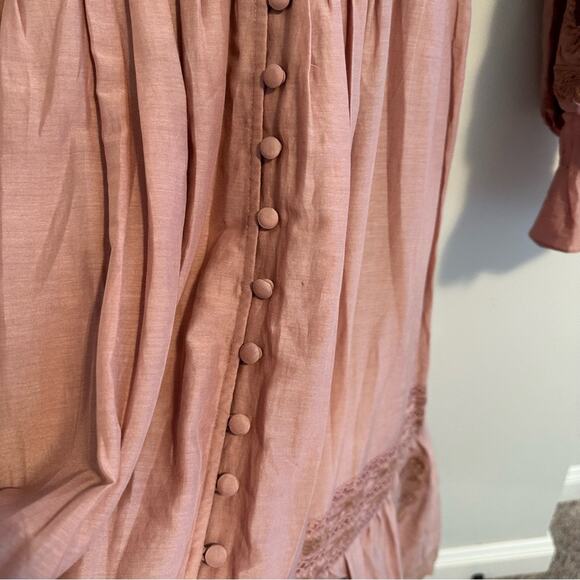 NWT SEA New York Mauve Pink Floral Embroidered Button Front Maxi Dress XS - Picture 9 of 15